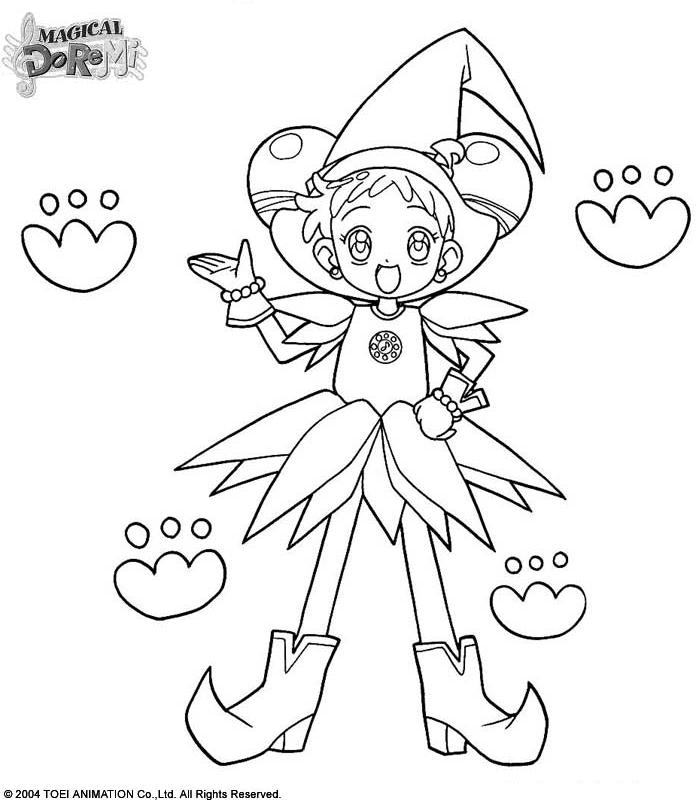 coloriage magical doremi en tenue de sorciere